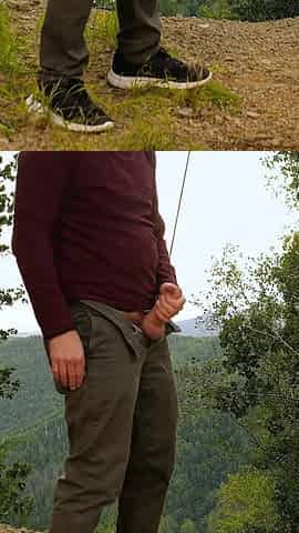 Girl in A Yellow Dress Jerks Off My Cock in The Forest.