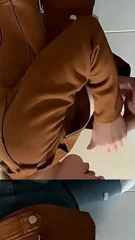 Busty Blonde Sucks Cock in the School Bathroom