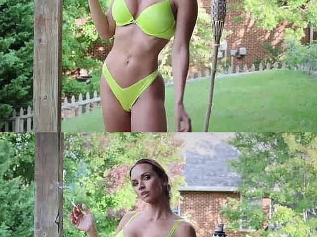 Smoking hot Ashley Sinclair In Bikini outside