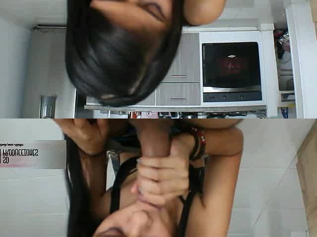 Sexy Latina Knows How to Handle Cock. Perfect Spit Blowjob with Cum on Face
