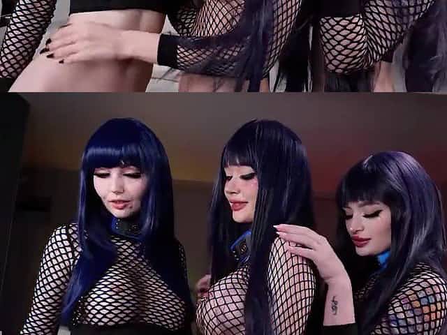 3 Hinatas have fun with their holes