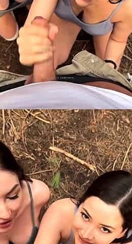 Audrey And Sadie - Threesome In The Forest