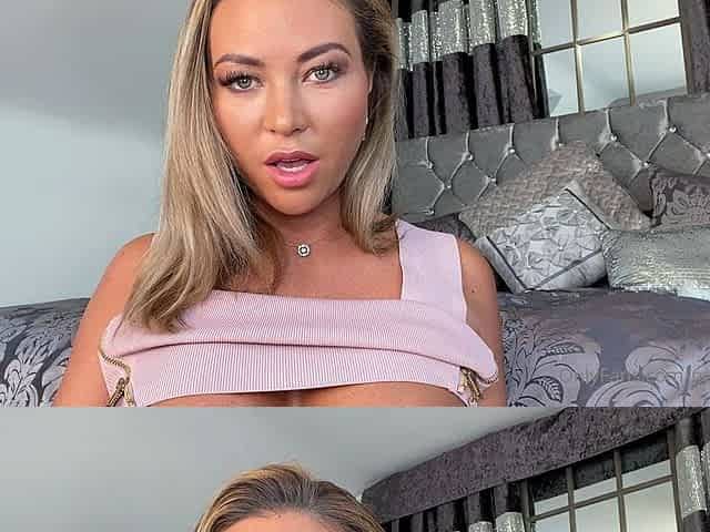 Blonde Chikita shows off her big boobs and bush