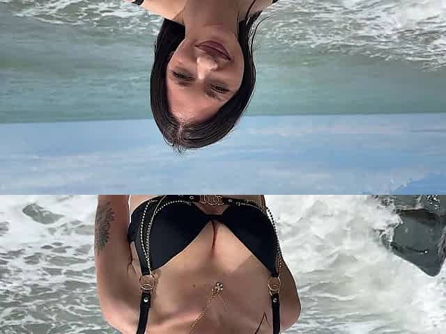 A gorgeous stranger didn't refuse to walk nude, offered to bang her on the beach - LoLitocka