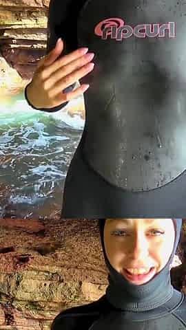 Wetsuit Cave Encounter: Secret Fun with Mysterious Stranger