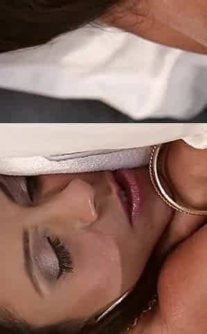 Hot tiny masseuse gets her twat sucked by brunette milf