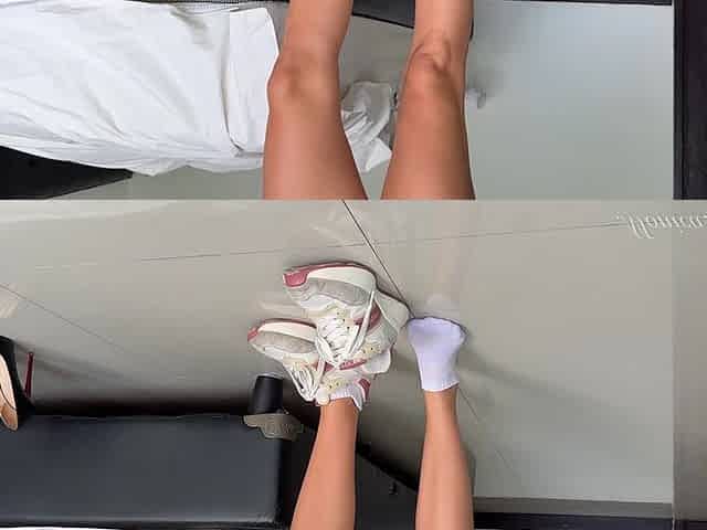 Walking in Sneakers and High Heels