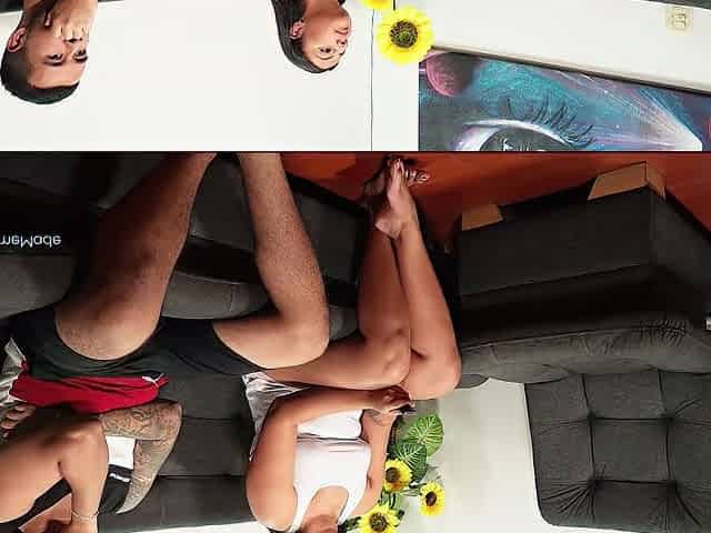My stepsister helped me cum after that babe found my boner!
