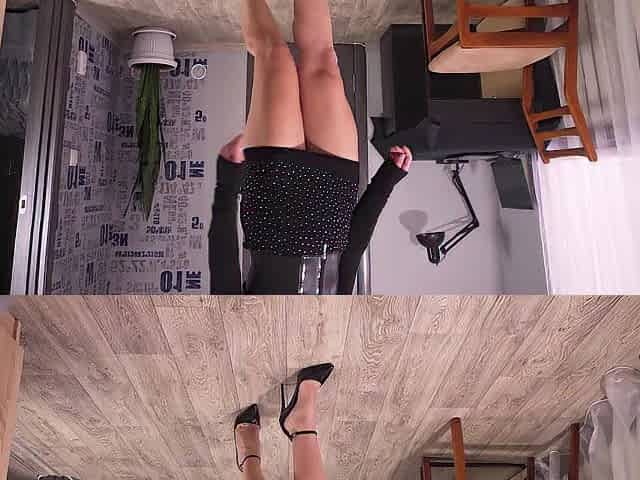Hawt Legs Tease In Short Suit And Ebony Costume