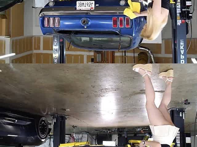 ASMR: Breasty Blond Shows Us Her Round Booty During the time that Cleaning Car