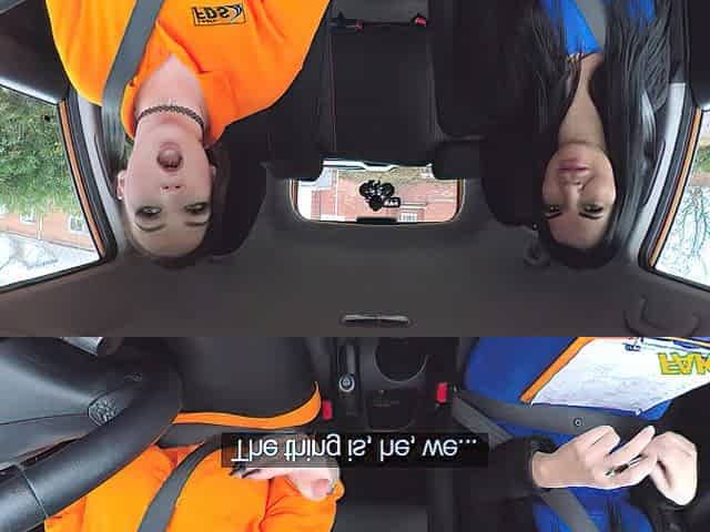 Fake Driving School - Large breasted ex-con lesbo sex with examiner
