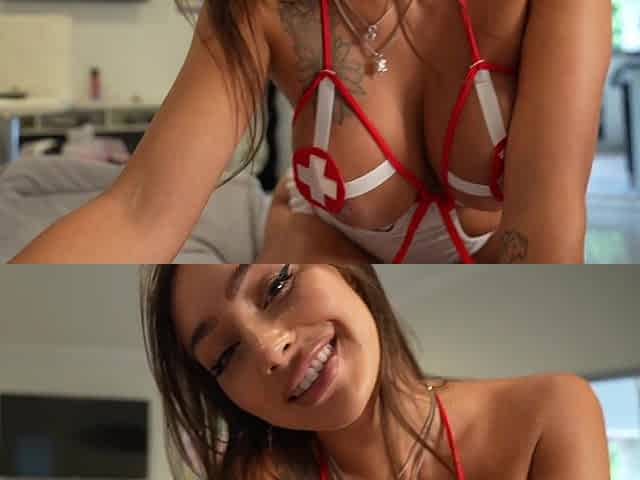 Slutty Latina nurse with big tits cures my cold with her sweet pussy
