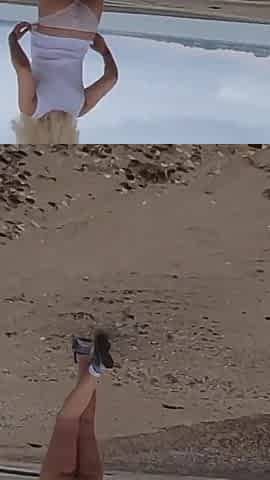 Stripping Naked and Walking on Public Beach