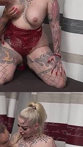 German Pornstar Babe Kira Knight and Jeaninne Gettin Fucked by Old Guy