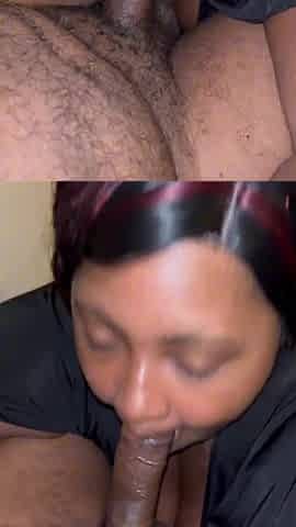See her suck my jock in the Studio!