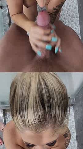Exy Cowboy Bull Finds Hotwife Lexi Love in the Shower & Joins to Breed Her Pussy!!