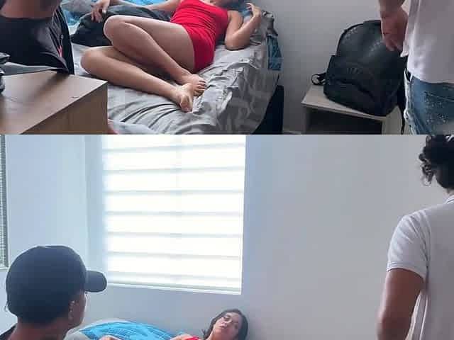 BritannySexxx Sharing Bed With Husband & Friend For