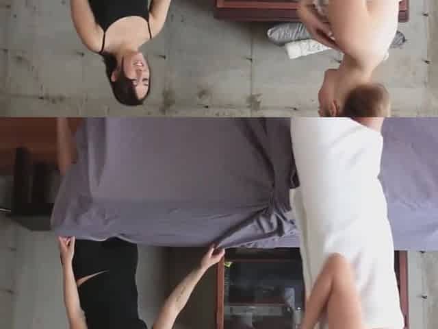 Brunette Lesbian Licks Star Nines Pussy!