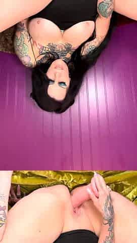 Thick curvy Katita fucks her pussy with a fat dildo
