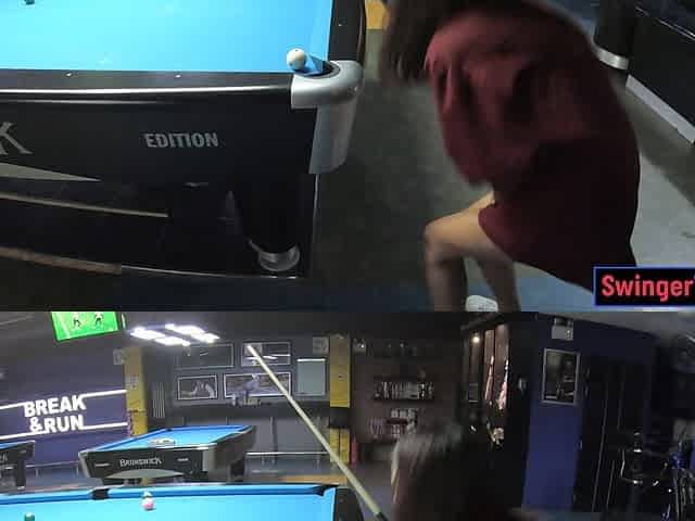 Curvy bottom Thai GF plays pool and blowjobs