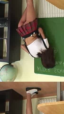 Teen College Girl Amanda Vamp Bates in the Class Room