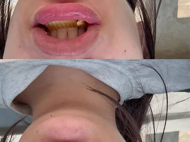 Giantess Girl Finds a Tiny Man in Her Bag of Chips and Is Surprised, but She Eats the Tiny