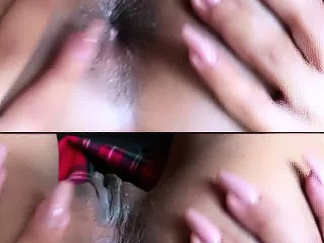 Busty solo babe masturbates in close up pussy toying action