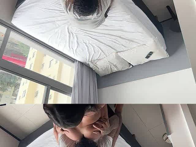 Brunette hair licks booty out of pause