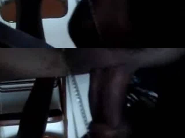 Sexy ebony teen sucking on dick in POV