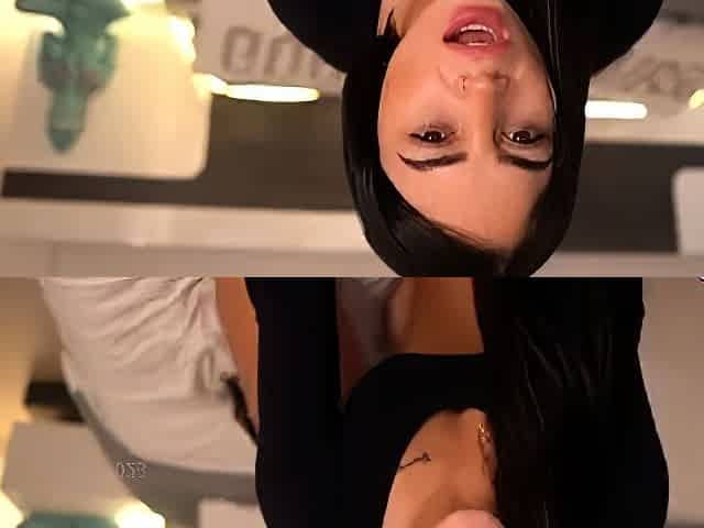 Cute amateur brunette naughty in solo jerking show on camera