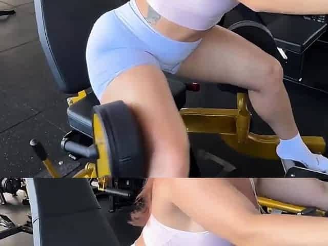 Fit girl gets creampied by gym photographer in public - XXX!
