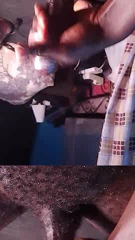 Ebony knob blowjob