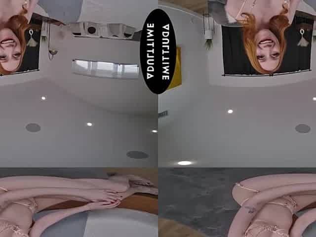 UP CLOSE VR - Scarlet Skies Redhead In Underware Teases Then Takes Hard Pov Vr Bang