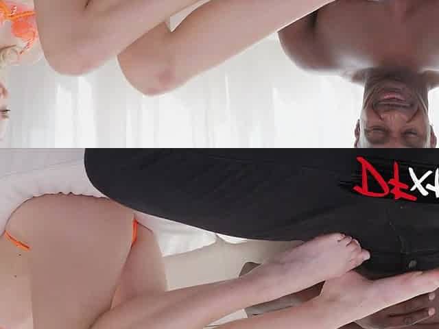 Tiny Chick Claire Roos Worshipped Monster Dick in Hot Footjob - DFxtra