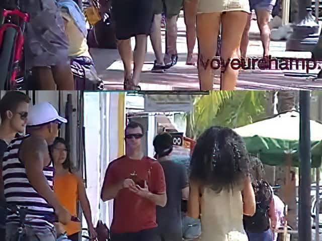Nikki Brazil Short Skirt Street Walk! - Voyeurchamp.com