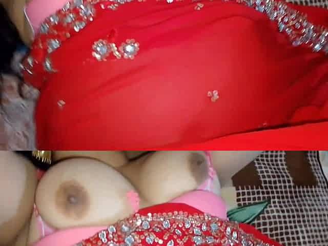 Desi Young Indian Bhabhi Seduces Devar by Showing off Her Sexy Figure - in Red Saree