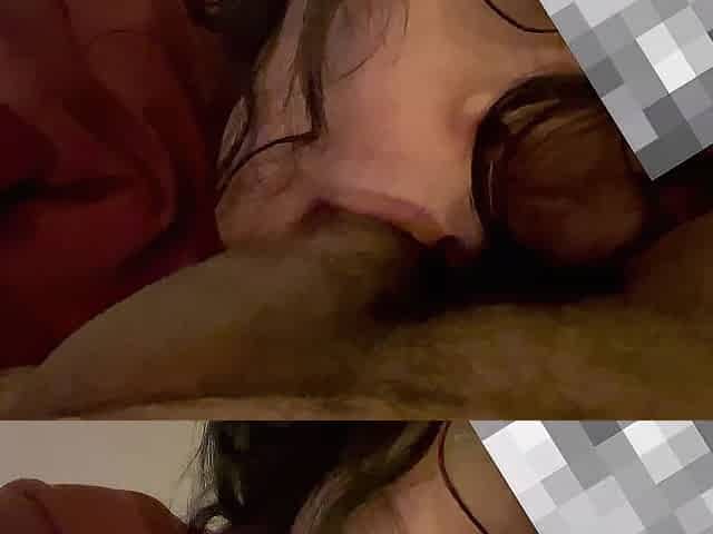 Sucking jock whilst watching TV