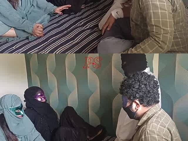 Two Muslim Bhabhis Wearing Burqas Got Fucked Together in Forced Blowjob Doggy Style Boobs Hindi Audio