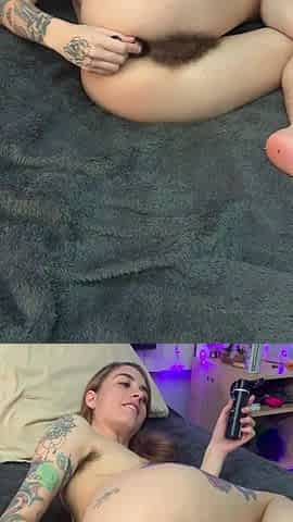 Curly Blonde Teen Records Solo Dildo Masturbation More at