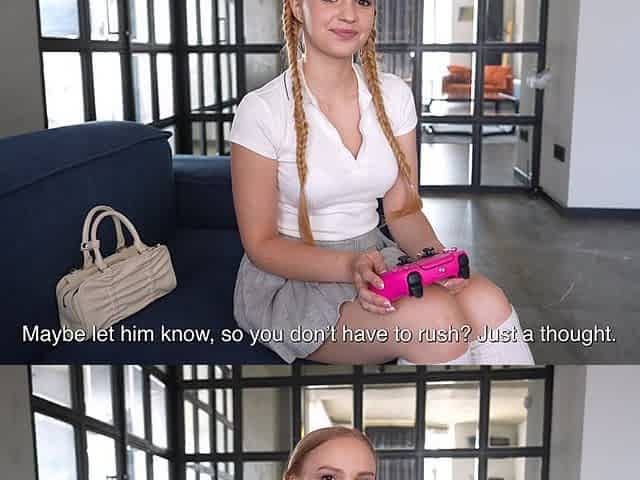 Naughty College Girl Cheats with Friend Instead of Playing Games and Gets Creampie
