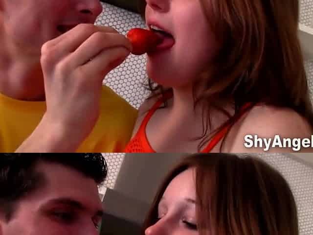 Angela Shy, Straw Berry And Shy Angela - Amateur Lover Likes Wieners Too!