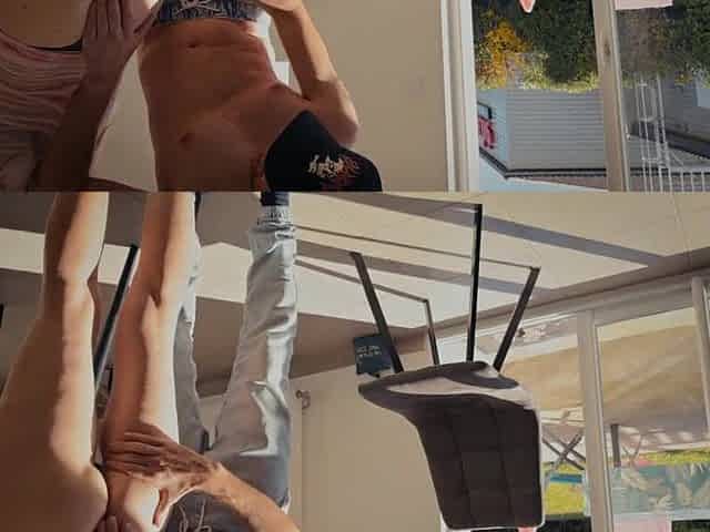 mother I'd like to fuck cleaning the abode in underclothes gets drilled by youthful dude