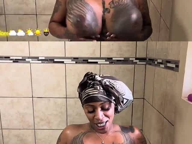 Sexy Thick Cuban Chick Shows off Her Tattoos, Then Gets Fucked in the Shower Doggy Style!
