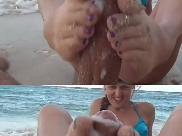 Beach Footjob