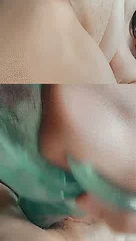 Large green sextoy making me cum.