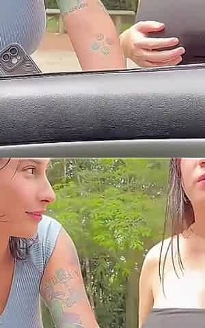 Pregnant Girl Ends up Having Sex with Her Friend and a Neighbor Who Picks Them up in a Park