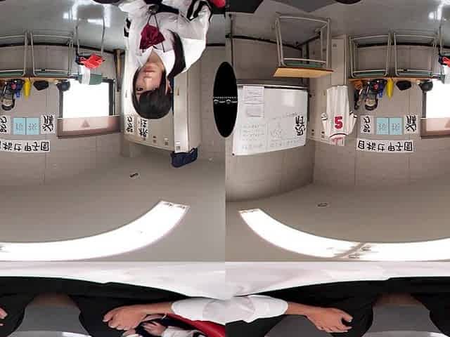 Charming Japanese teen heartbreaker VR sex scene