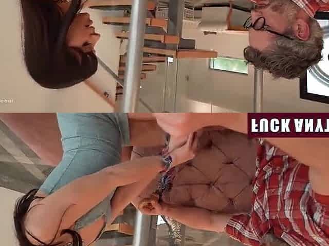 Lascivious Girlfriend Let's Boyfriend's Daddy Freeuse Her Merry Breasts and Soaked Cunt