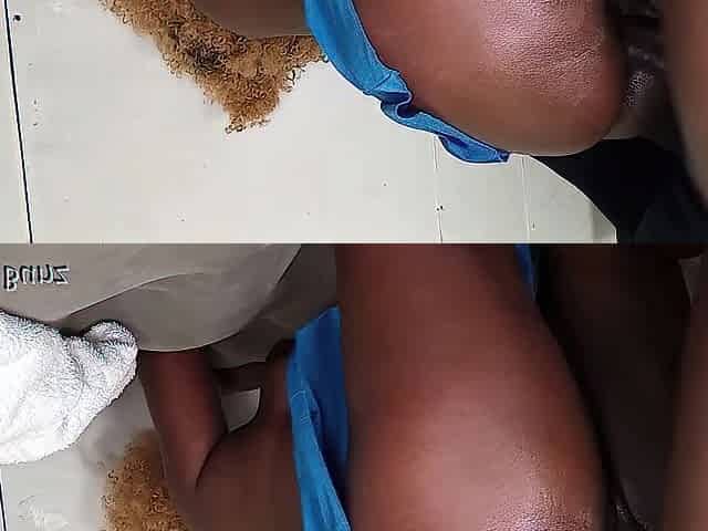 Ebony Dong Hungry Floozy Taking BBC from the back up her short petticoat Afro Bunz