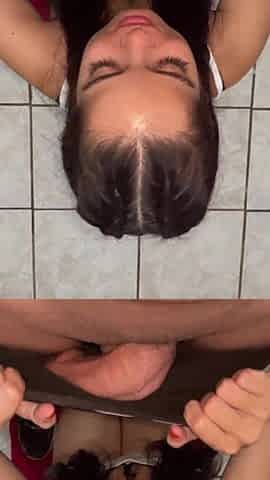 Sucking Wellington Prado's old wang until it's all overspread in cum so this chab can bang me